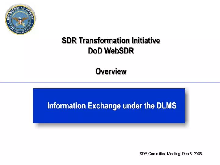 sdr transformation initiative dod websdr overview