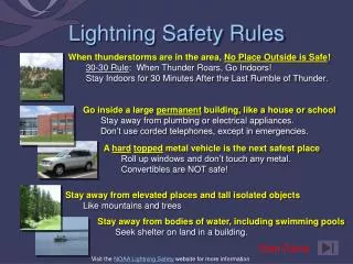 Lightning Safety Rules