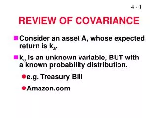 REVIEW OF COVARIANCE