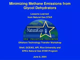 Minimizing Methane Emissions from Glycol Dehydrators