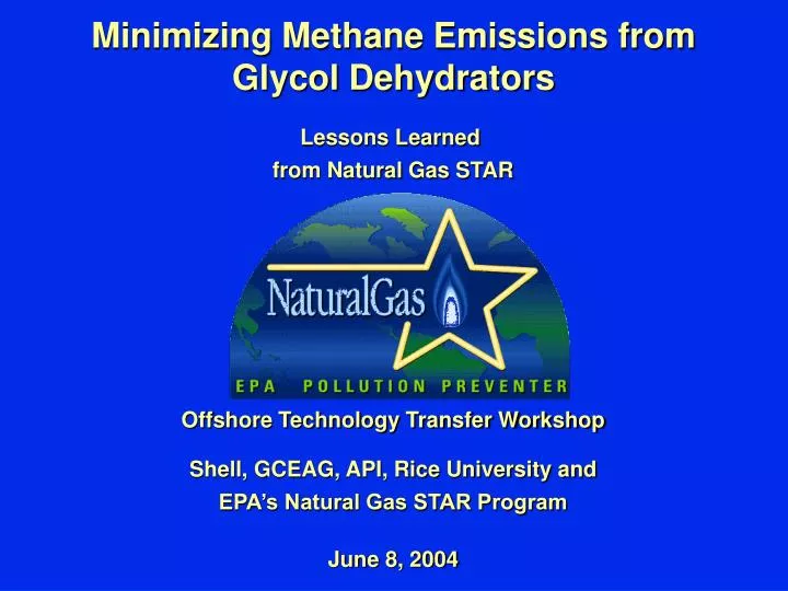 minimizing methane emissions from glycol dehydrators