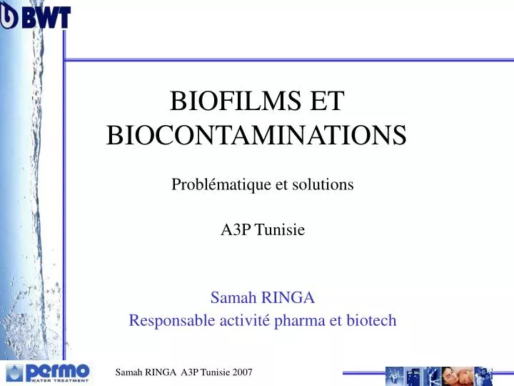 biofilms et biocontaminations