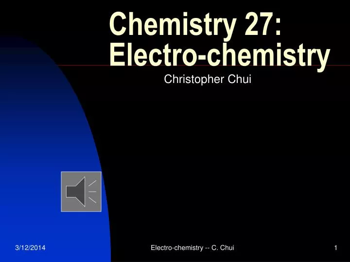 chemistry 27 electro chemistry