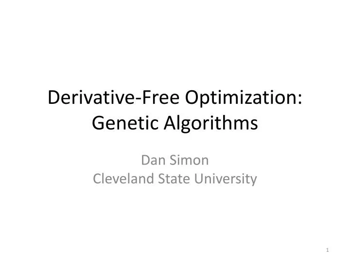 derivative free optimization genetic algorithms