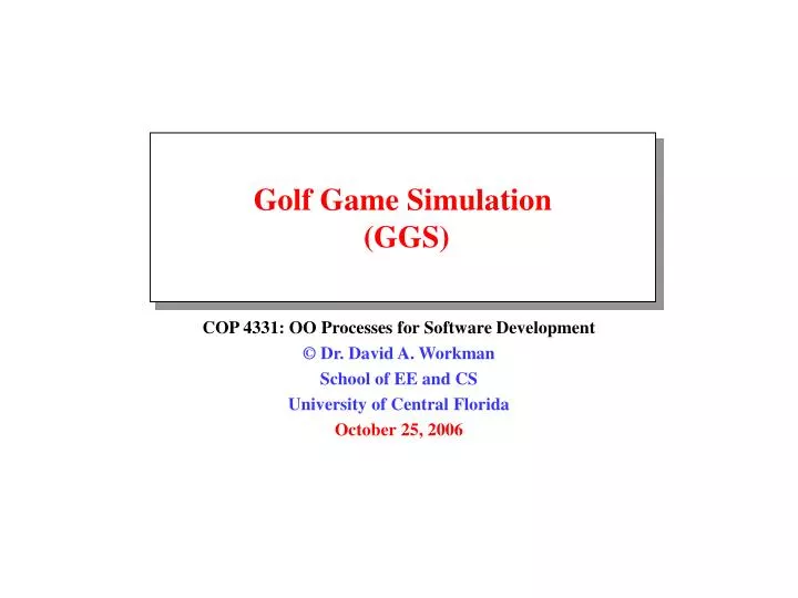 golf game simulation ggs