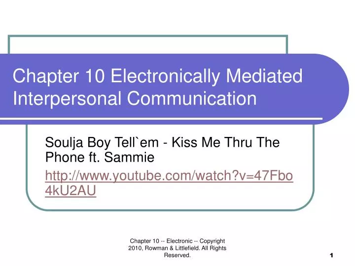 chapter 10 electronically mediated interpersonal communication