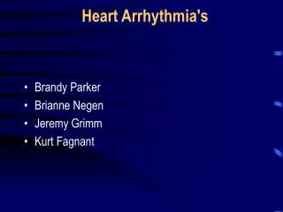 Heart Arrhythmia's
