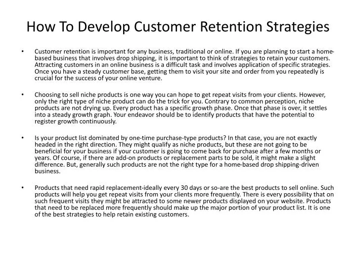 how to develop customer retention strategies