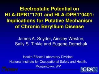 Electrostatic Potential on HLA-DPB1*1701 and HLA-DPB1*0401: Implications for Putative Mechanism of Chronic Beryllium Dis