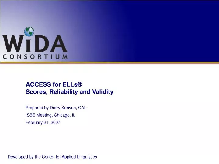 access for ells scores reliability and validity