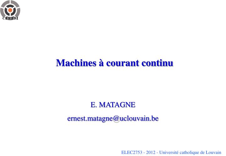 machines courant continu