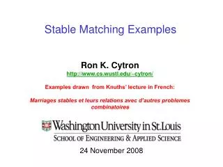 Stable Matching Examples