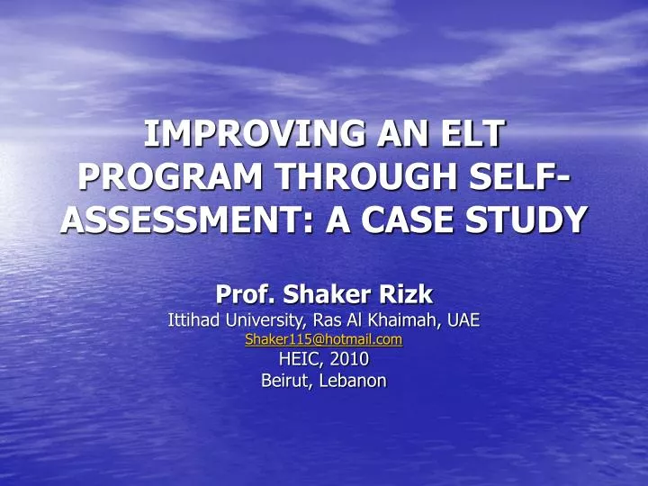 improving an elt program through self assessment a case study