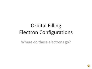 Orbital Filling Electron Configurations