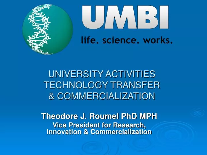 university activities technology transfer commercialization