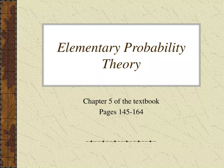 elementary probability theory