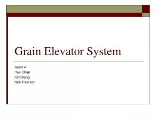 Grain Elevator System