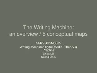 The Writing Machine: an overview / 5 conceptual maps