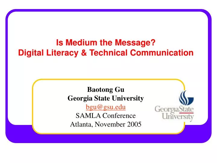 is medium the message digital literacy technical communication