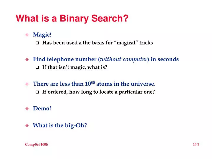 what is a binary search
