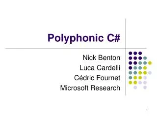 Polyphonic C#