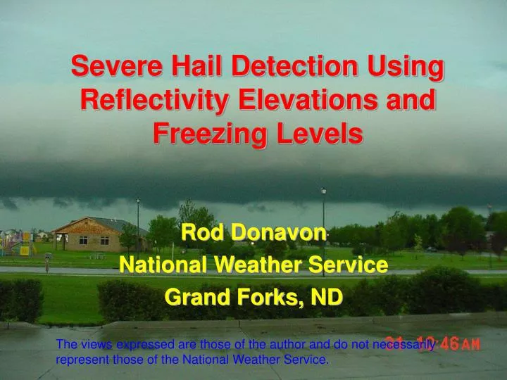 severe hail detection using reflectivity elevations and freezing levels