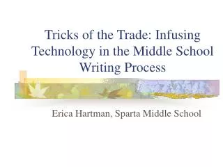 Tricks of the Trade: Infusing Technology in the Middle School Writing Process