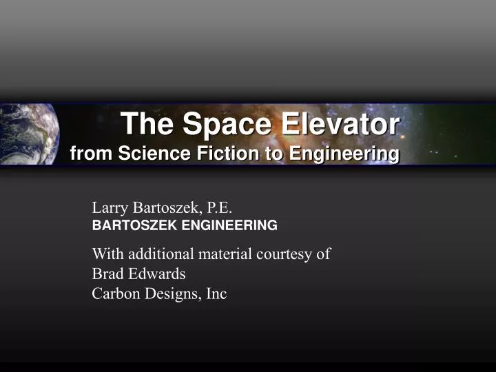 the space elevator from science fiction to engineering