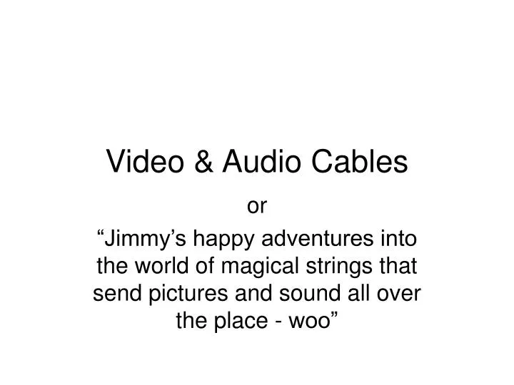 video audio cables
