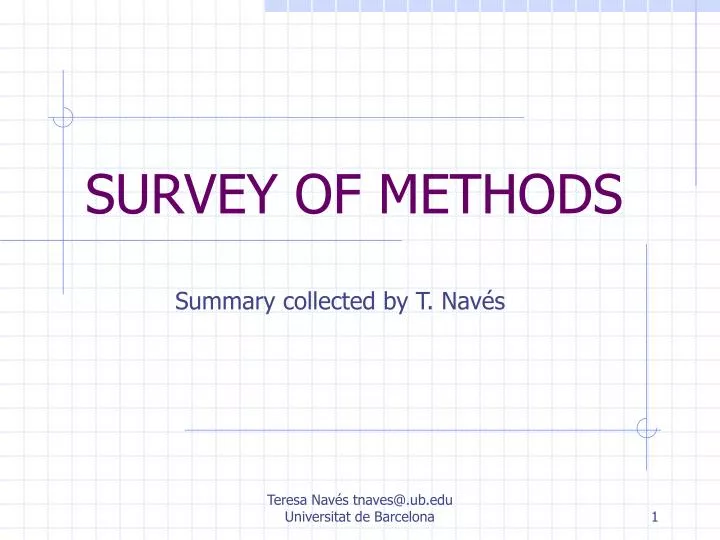 survey of methods
