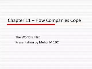 Chapter 11 – How Companies Cope