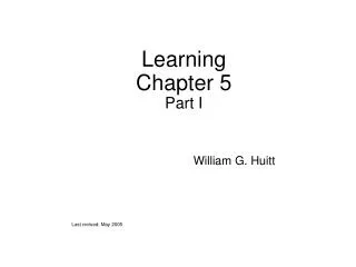 Learning Chapter 5 Part I