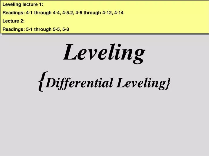 leveling differential leveling