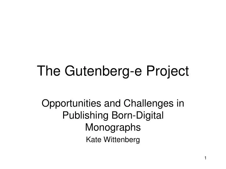 the gutenberg e project