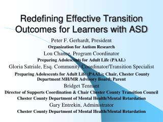 Redefining Effective Transition Outcomes for Learners with ASD