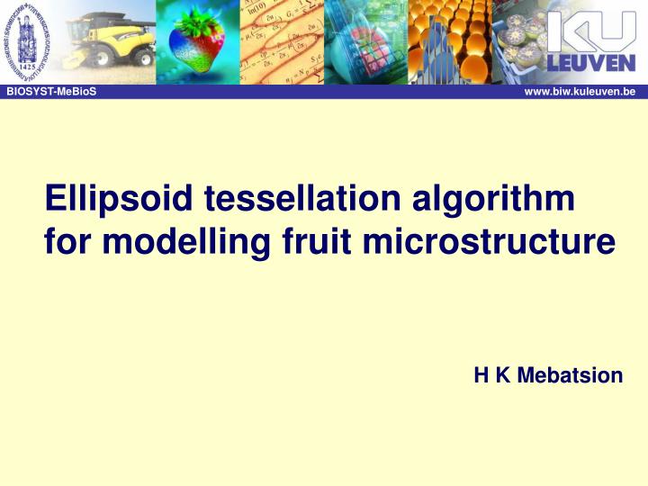 ellipsoid tessellation algorithm for modelling fruit microstructure