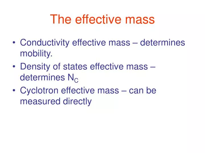 the effective mass