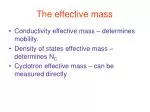 The effective mass - slide 1