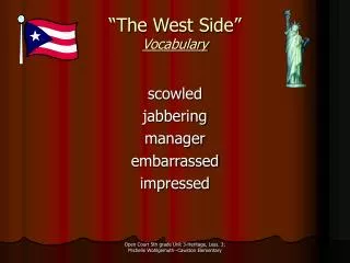 “The West Side” Vocabulary
