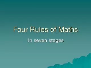 Four Rules of Maths