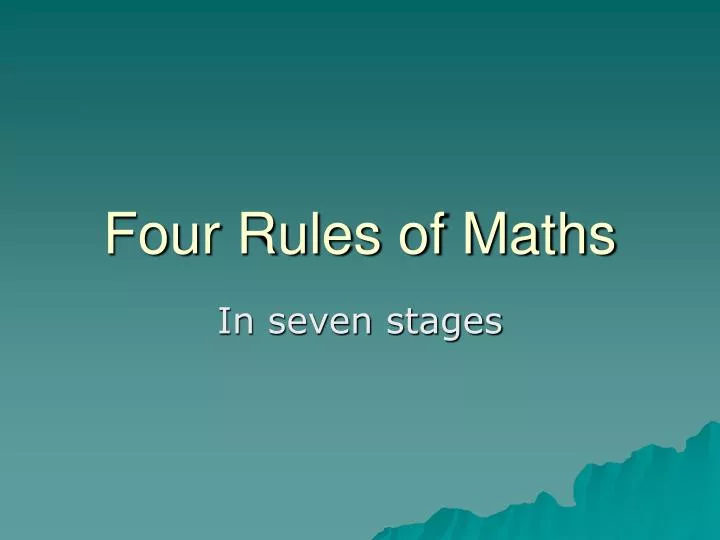 four rules of maths