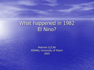 What happened in 1982 El Nino?
