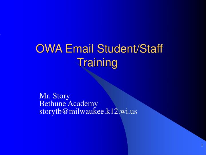 owa email student staff training