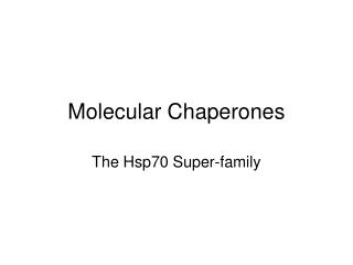 Molecular Chaperones