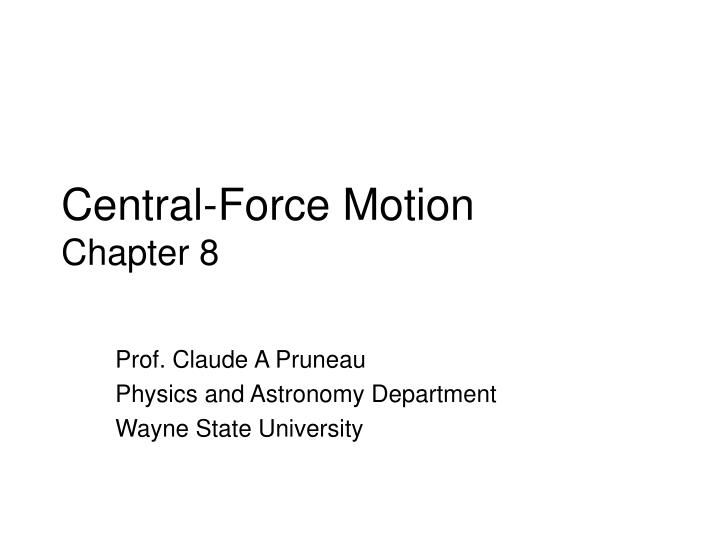 central force motion chapter 8