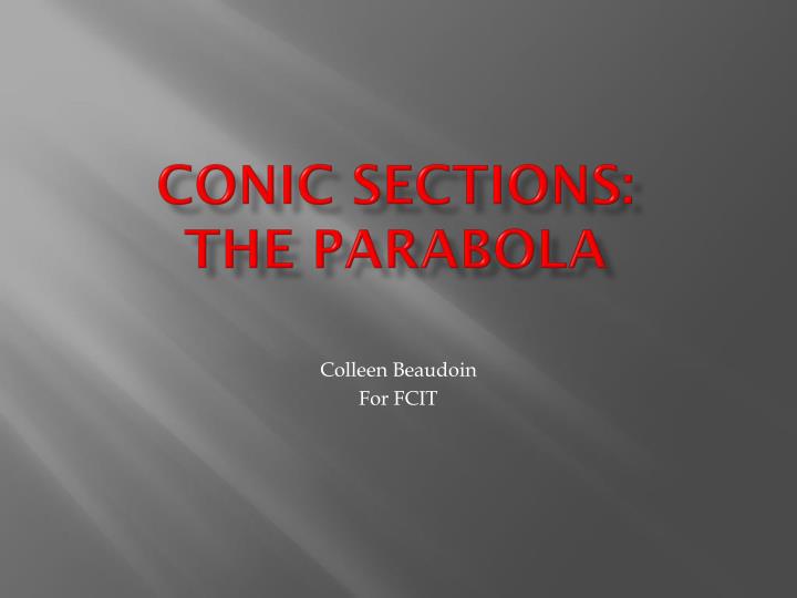 conic sections the parabola