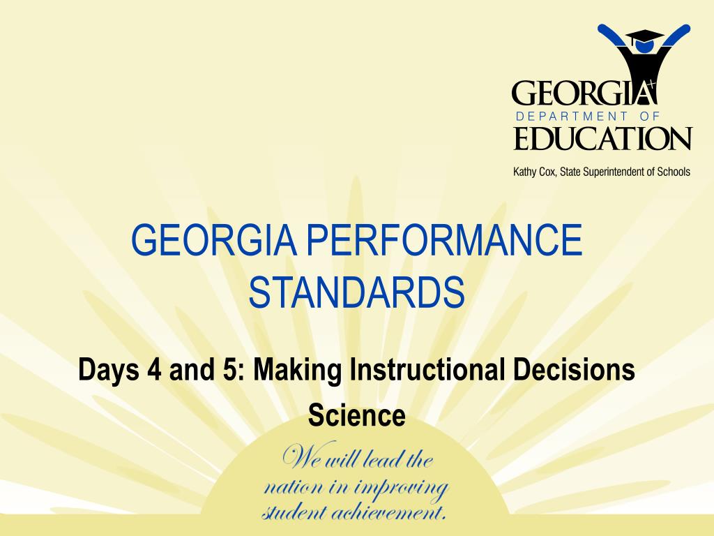 PPT - GEORGIA PERFORMANCE STANDARDS PowerPoint Presentation, free ...