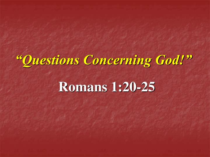 questions concerning god