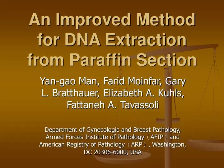 an improved method for dna extraction from paraffin section
