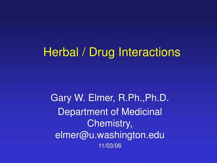 herbal drug interactions